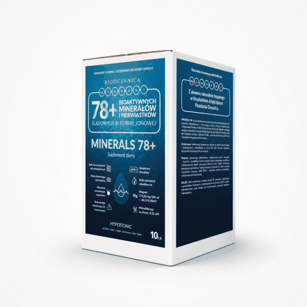 kartonowe opakowanie o pojemności 10 litrów zawierające hipertoniczną wodę morską Aqua Minerals 78+