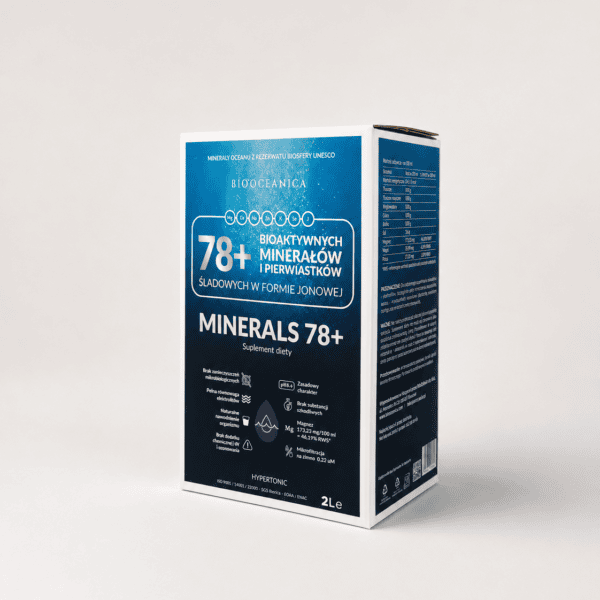 kartonowe opakowanie o pojemności 2 litrów zawierające hipertoniczną wodę morską Aqua Minerals 78+